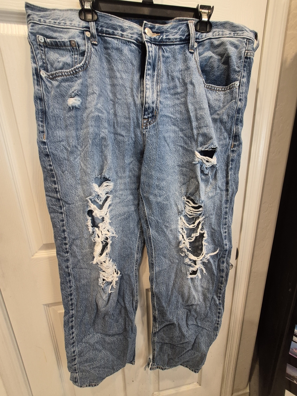 Light Blue Distressed Ripped Jeans